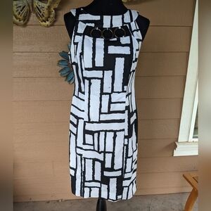 Alfani Black and White Geometric Dress